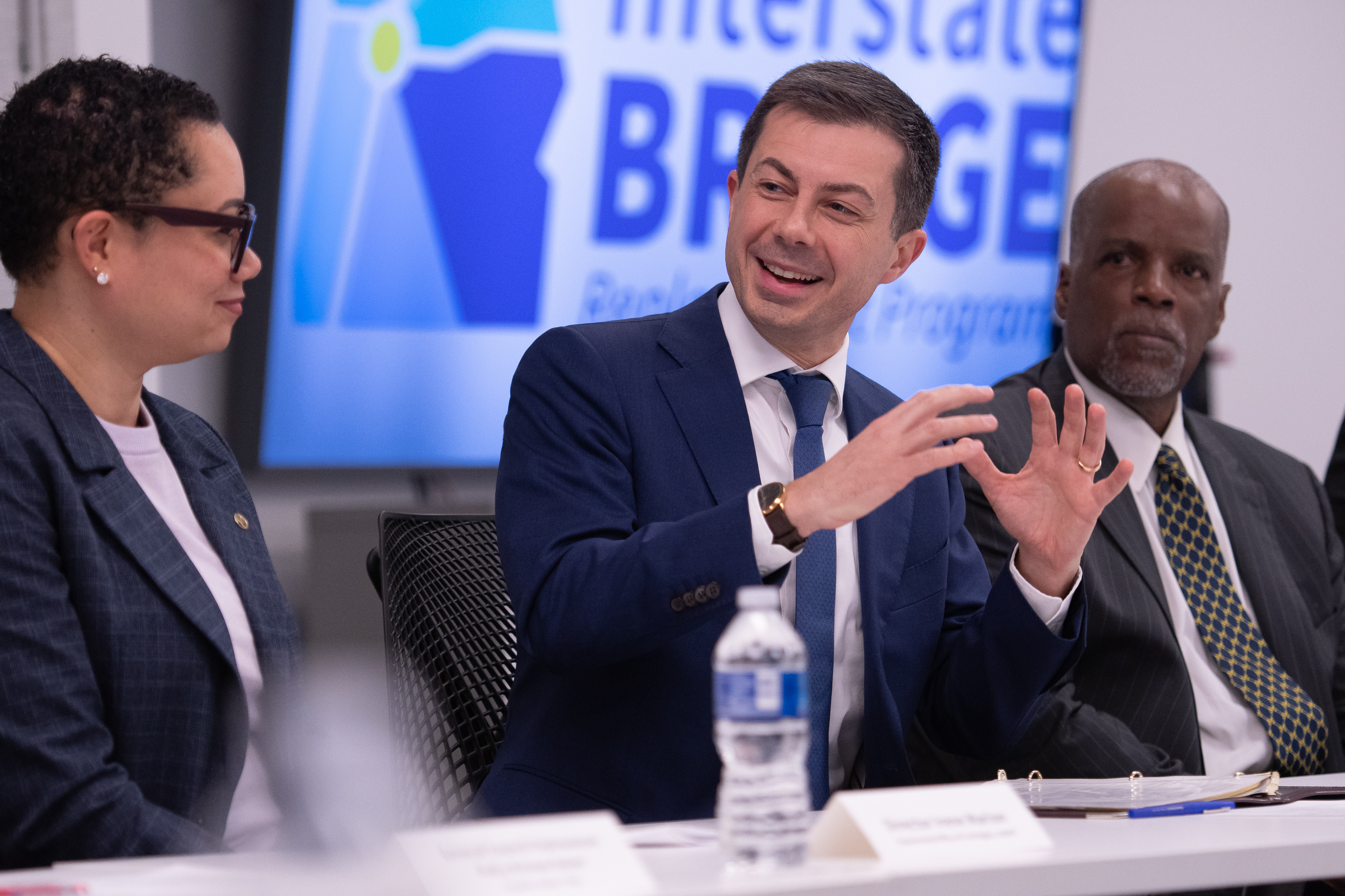 U.S. Secretary of Transportation Pete Buttigieg pictured in an IBR roundtable event