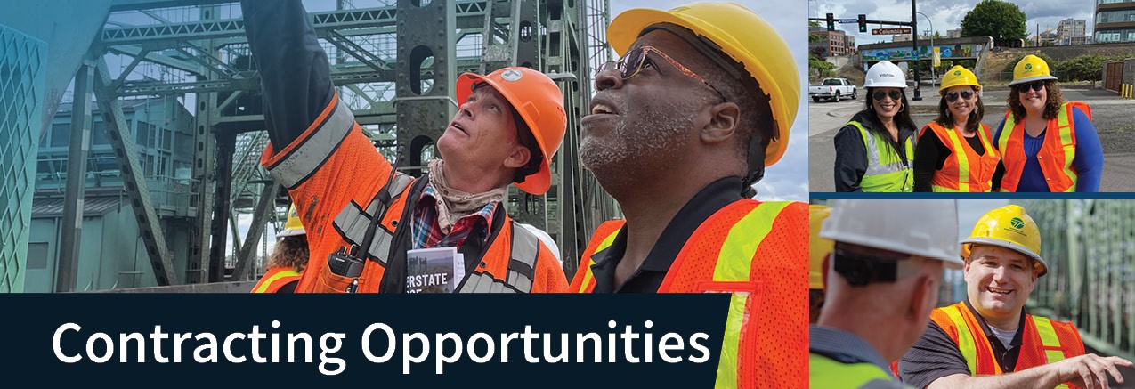 Image of IBR team and engineers on the Interstate Bridge assessing current conditions