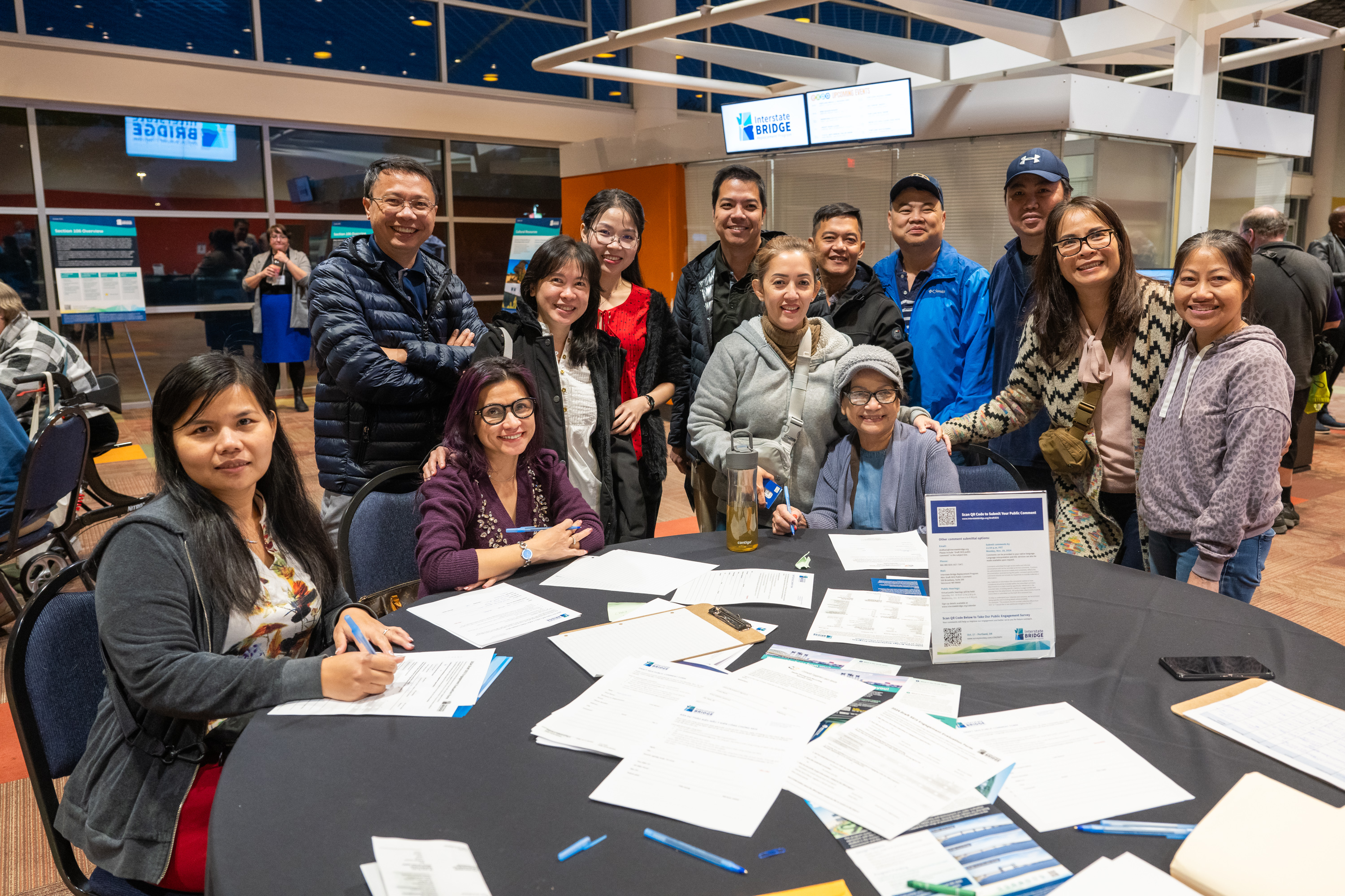 Group of open house attendees submitting comments